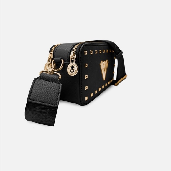 Valentino Orlandi Crossbody Camera Bag with Guitar Strap in Black NWT - Picture 2 of 7